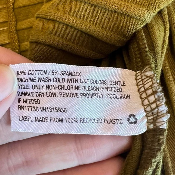 Knox Rose Indie Sleeze Green Ribbed Long-Sleeved Top, Size Medium - Picture 11 of 11